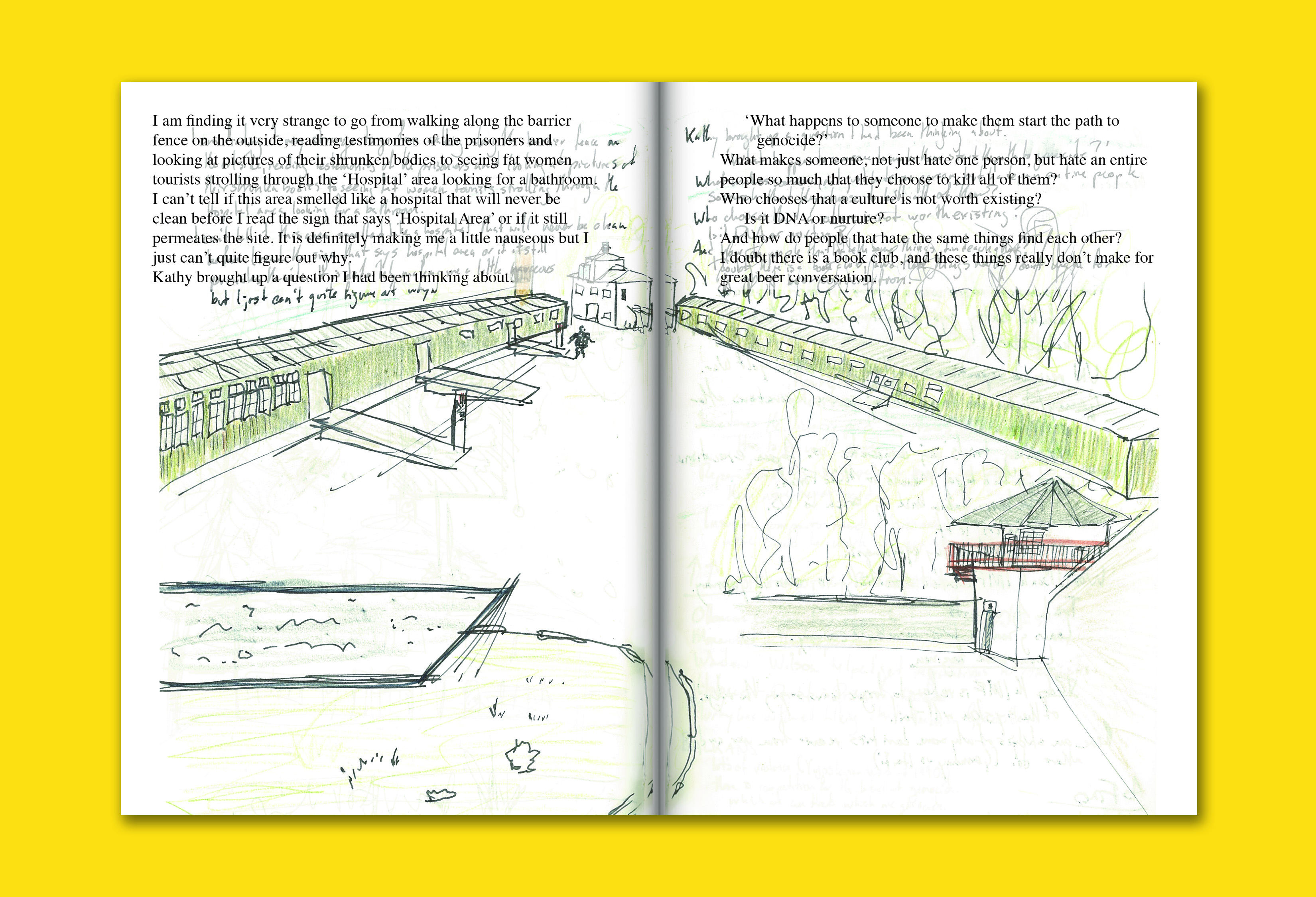 A quick sketch I made of the medical ward at Sachsenhausen Concentration Camp.